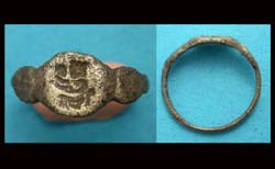 Ring, Medieval, Men's, Virgin & Child intaglio, ca. 15th-16th Cent